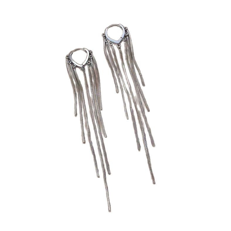 Temperamento inteligente, lujo ligero, pendientes de alta gama con borlas largas, diseño único femenino, con un nuevo modelo de hebilla de oreja 2025. image 6