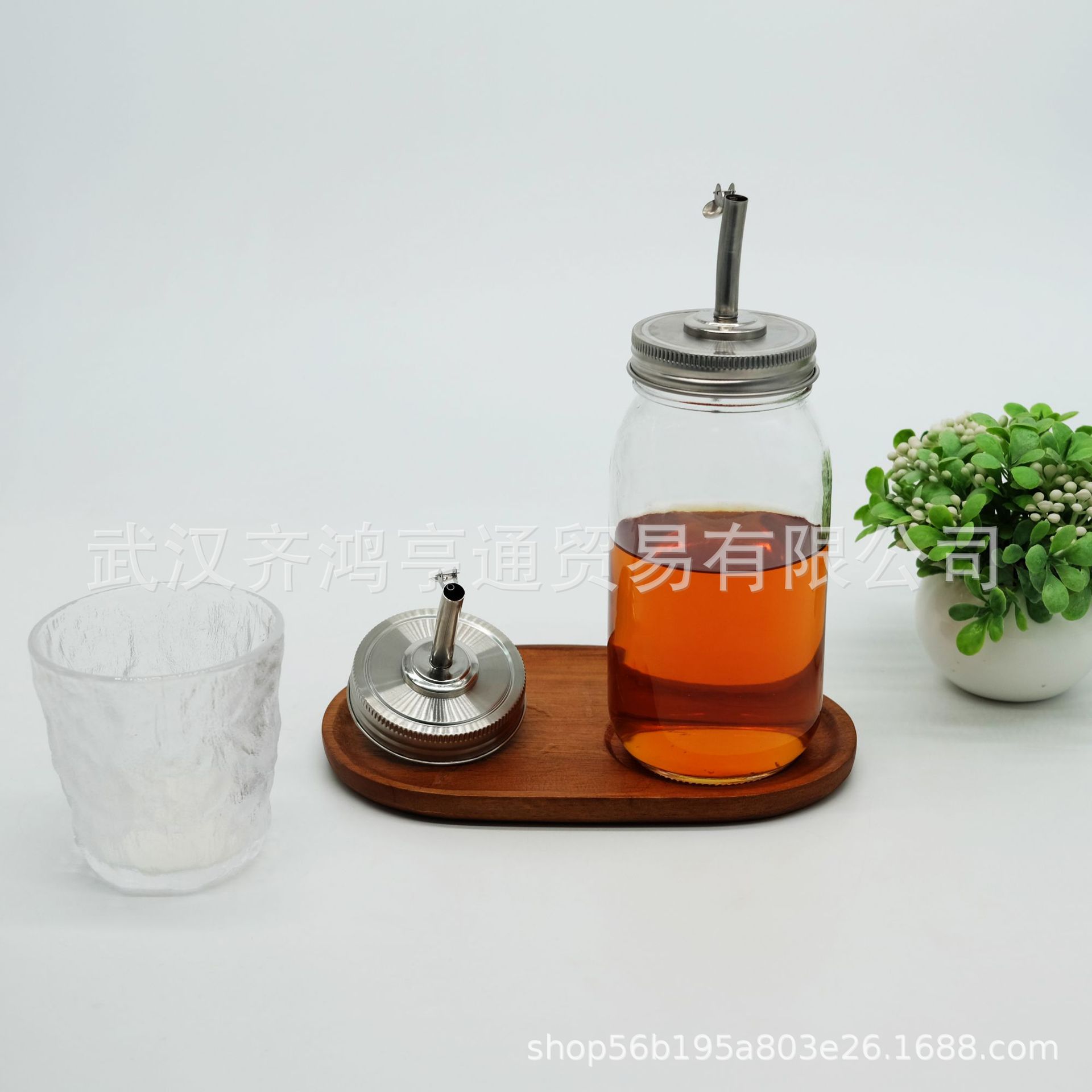 Amazon Mason cubierta larga boca de acero inoxidable boquilla de aceite de oliva salsa de aceite vinagre condimento tarro dispensador de vino vertedor
