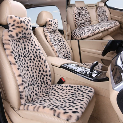 winter short plush warm leopard print Seat cushion, seat cover