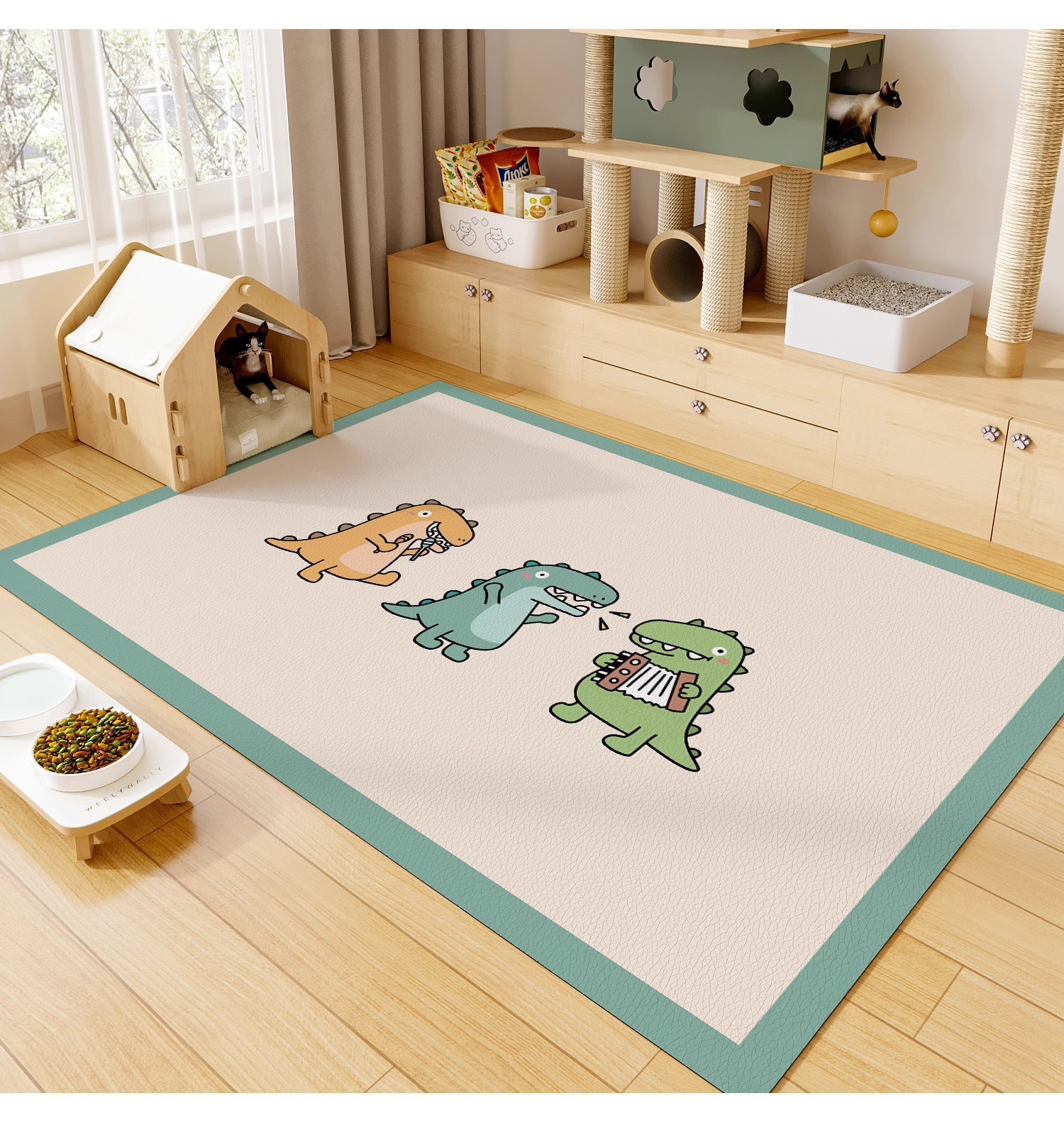 Simple Cartoon One-Touch Clean Pet Floor Mat Waterproof and Urine-Proof Pet Mat No-Wash Easy Care Pet Fence Mat Dropshipping
