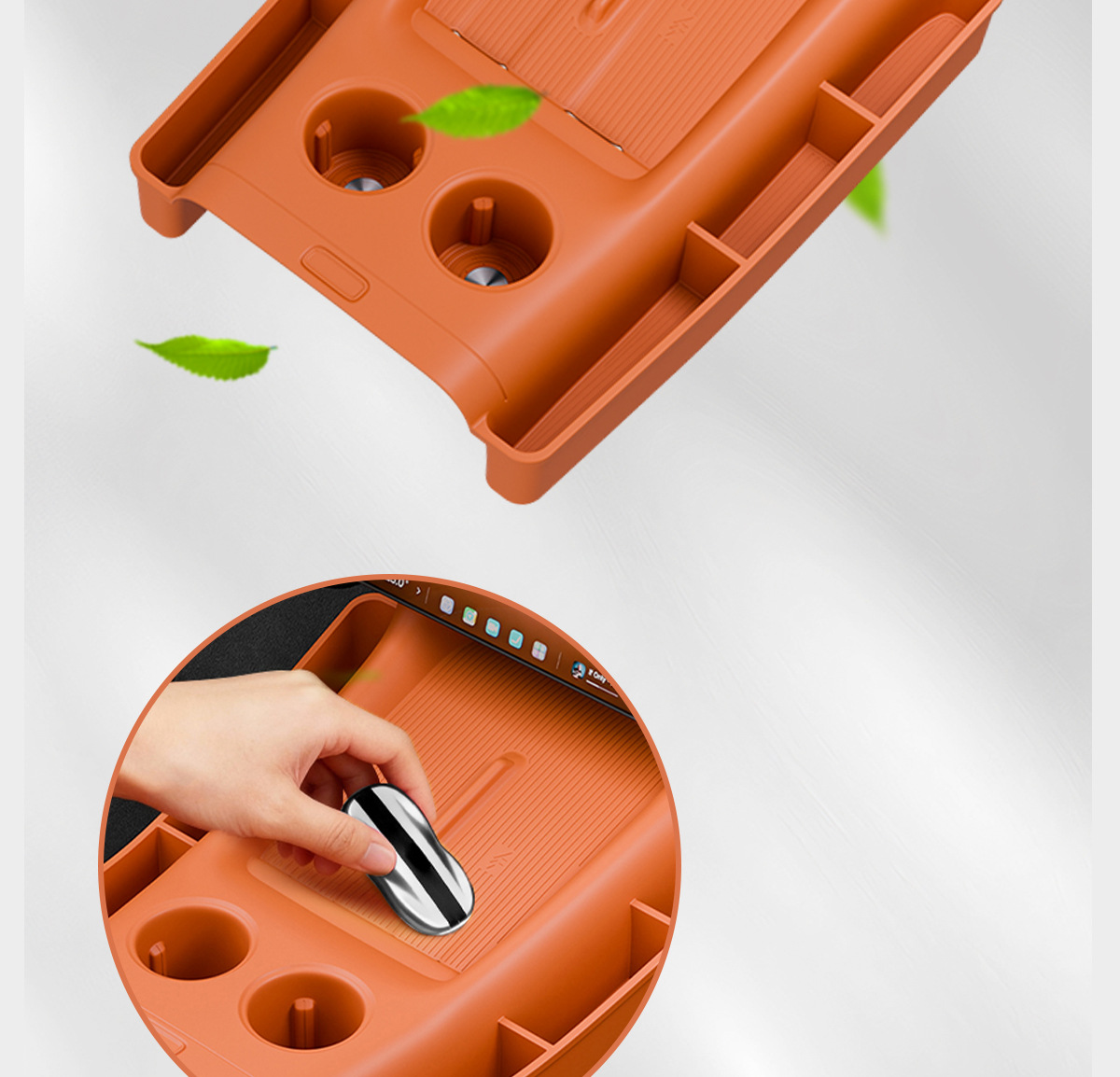 Suitable for Xiaomi central control lower storage box, special silicone pad, integrated storage mat, car interior silicone anti-slip mat