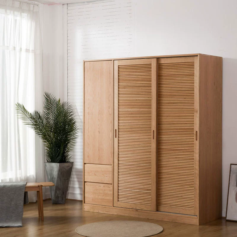 В скандинавском стиле все из массива дерева черный орех шкаф для одежды Вишневое дерево белый дуб бревно в японском стиле детский шкаф с дверцами затвора