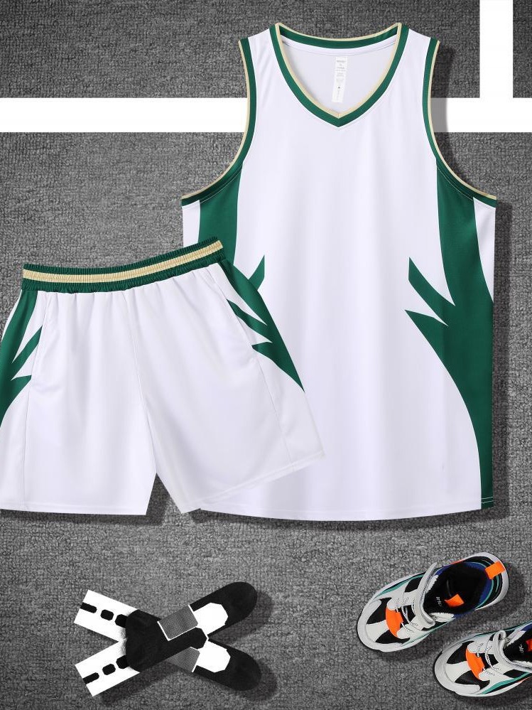 Nuevo juego de ropa de baloncesto infantil mayorista adulto hombre y mujer ropa de baloncesto de secado rápido impresa entrenamiento juego de deportes 1025