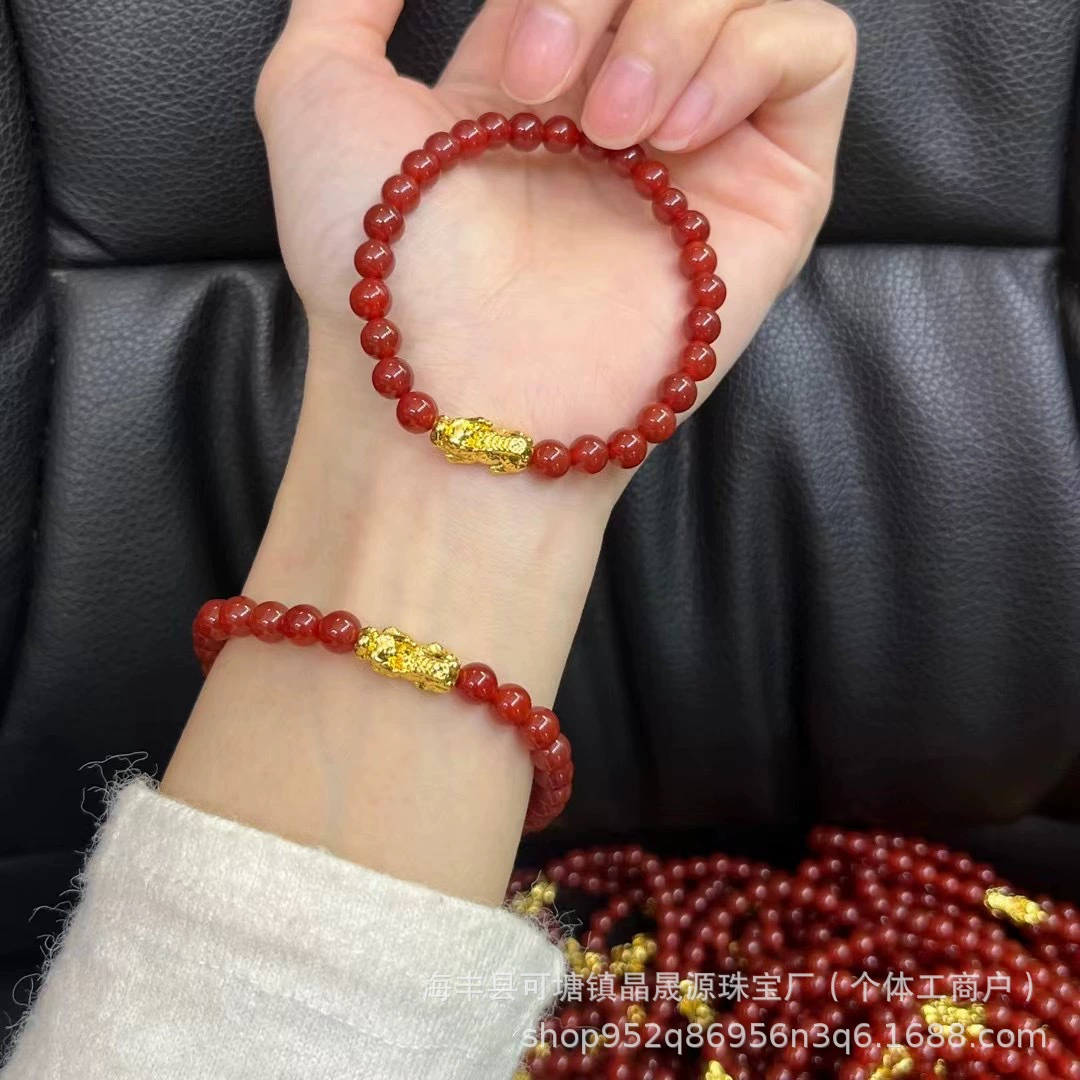 Натуральный красный агат браслет южно-красный браслет