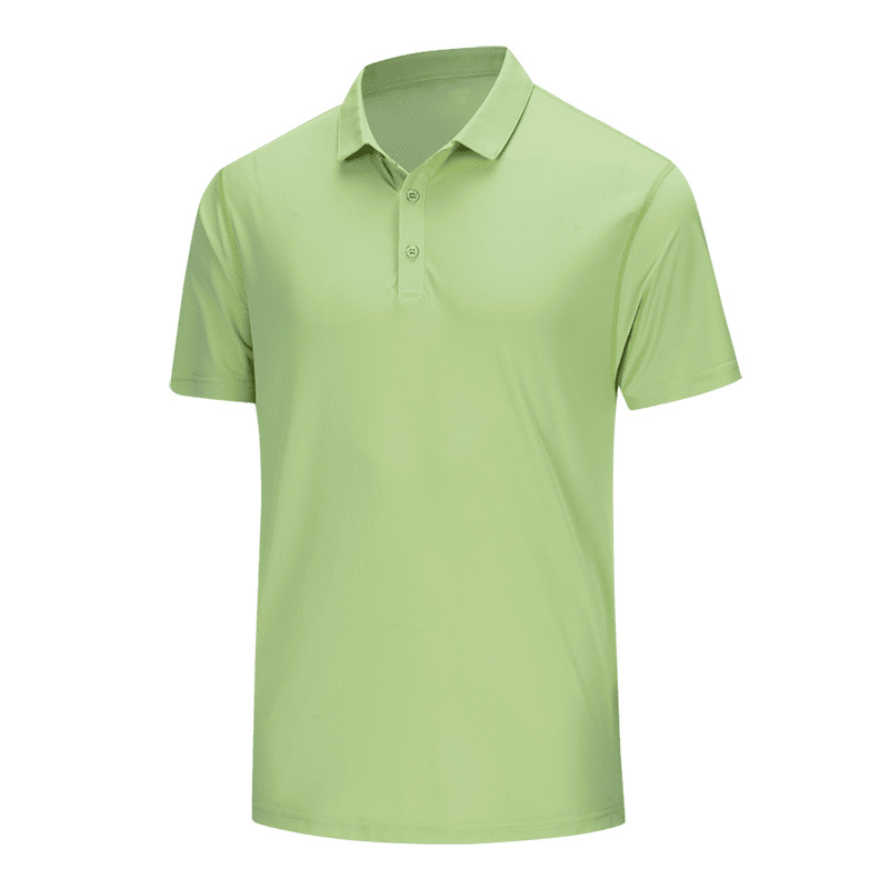 En stock al por mayor 180g verano hielo elástico 88% nylon 12% spandex solapa manga corta Camiseta polo personalización