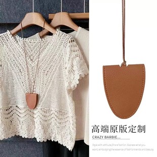 Long Leather Pull Key Bag Fashion Wear Pendant Hanging Neck Leather Brand Necklace Hanging Glasses Keychain pu Leather