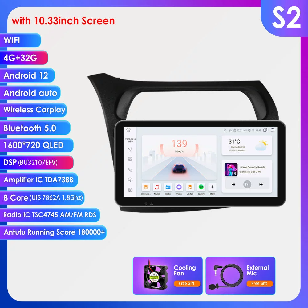 Подходит для Honda Civic 05-11 центральный блок большой экран MP5 Android навигатор GPS беспроводной CarPlay