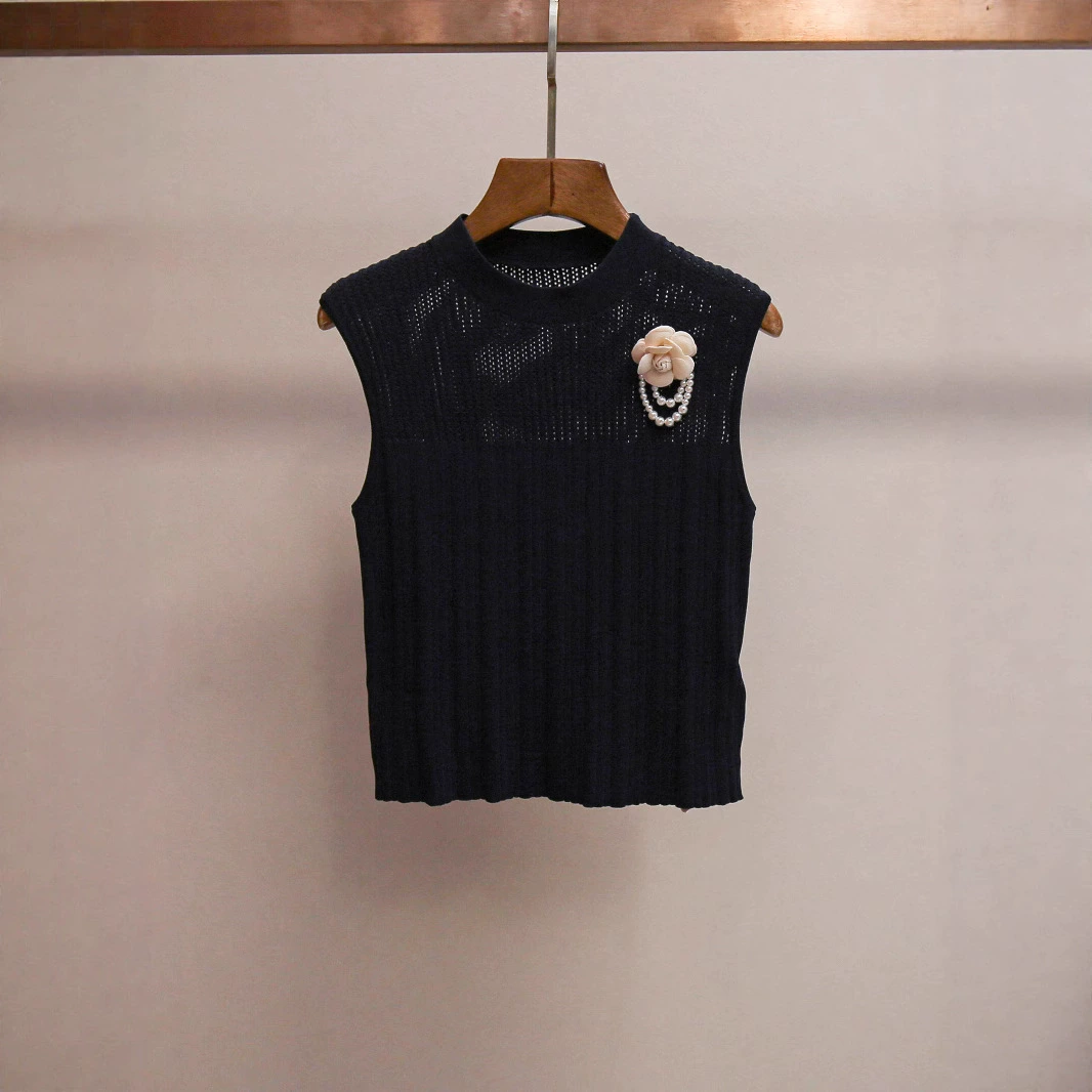 Elite summer retro three dimensional knitted mountain tea, vest