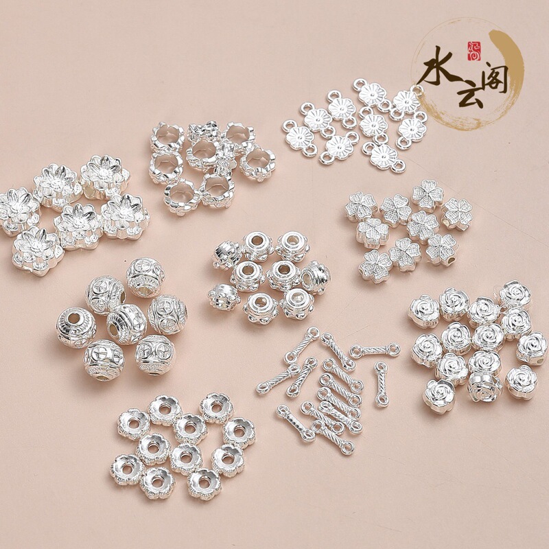 Bright Silver Alloy Color-Preserving Bead Spacer Connector Handmade DIY Bracelet Necklace Pendant Jewelry Material Accessories Wholesale