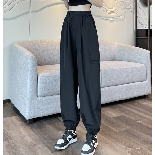 Early Autumn Women's High-Waisted Slimming Hammer Wide Leg American Style Sport Bootcut Turnip Pants Cross-Border Supply Wholesale