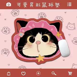 新款卡通可爱小猫硅藻泥鼠标垫地垫吸水耐脏速干厨房台面沥水垫
