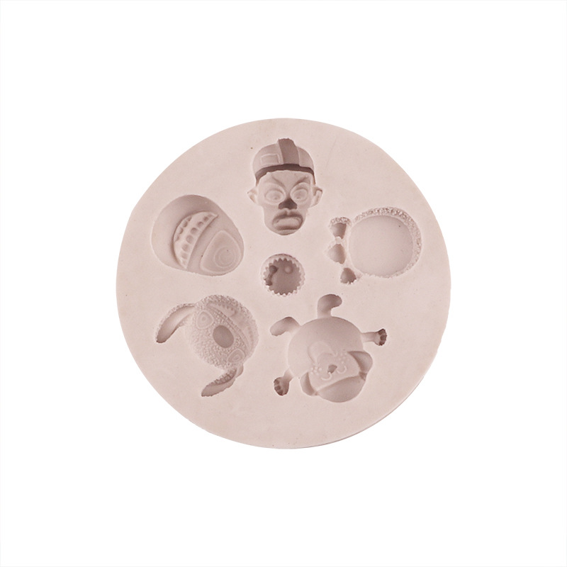 Molde de pastel de silicona pequeño juguete huellas fondant chocolate molde caramelo galletas molde DIY hornear herramienta