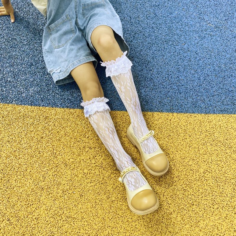 Calcetines de encaje Lolita calcetines de estudiante calcetines de encaje calcetines de media pantorrilla calcetines de pila Lolita mujer fábrica al por mayor