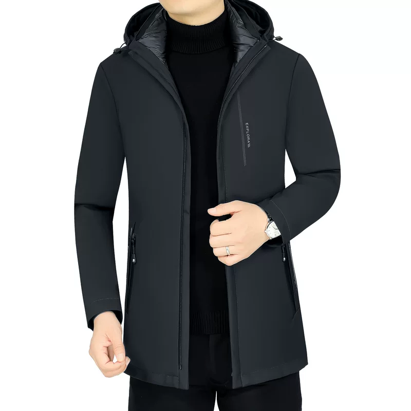 Winter long down jacket, maxi length, increased thickness