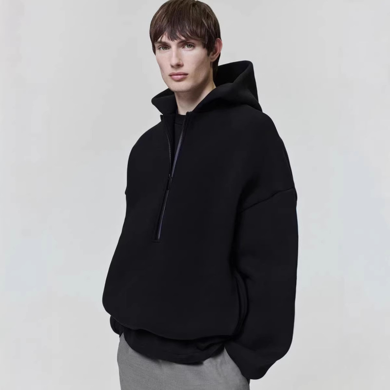 Essentials Hhh Eternal High Street Loose Half-Zip Fog Heavyweight Hooded Sweatshirt Unisex Trendy Brand Essentials Hhh Eternal High Street Loose Half-Zip Fog Heavyweight Hooded Sweatshirt Unisex Trendy Brand