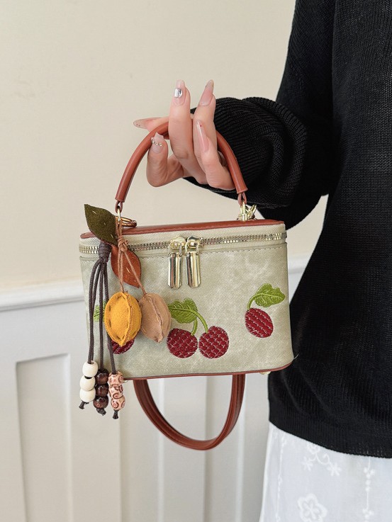 Bolso de alta sensación para mujeres 2026 nueva moda impresión de moda bolso de mochila cadena retro caja de mano bolso pequeño
