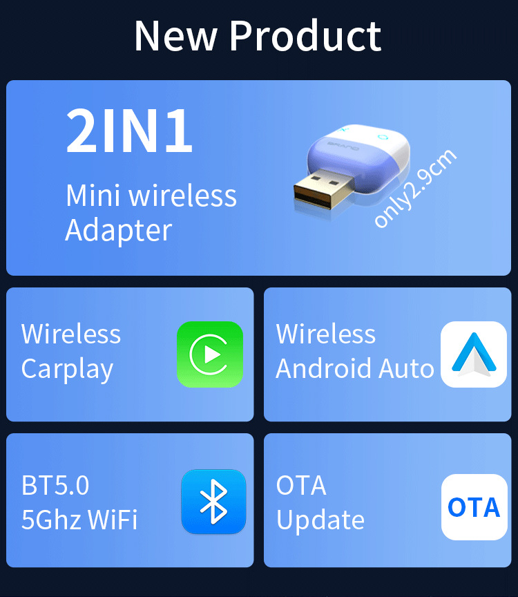 Cross-Border Mini Carplay Apple and Android Two-In-One Wired to Gps Wireless Car Smart Navigation Adapter Box