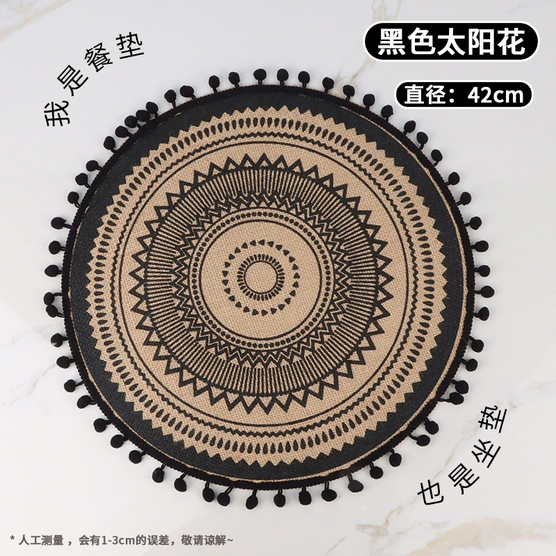 Тканая Подставка для столовых приборов Nordic хлопок лен обеденный стол изоляционный коврик реквизит для стрельбы круглый джут Декоративная Подушка