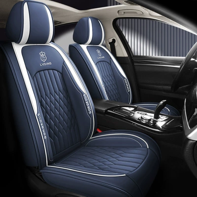 Universal seat cover — Cross-border Amazon full - blue-single-seat-full-leather