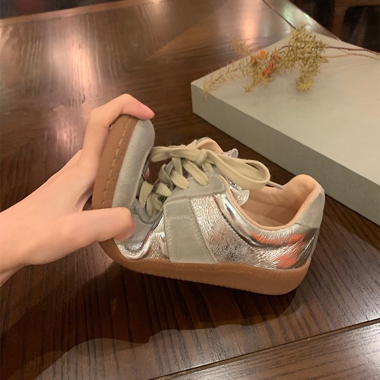 Versión de cuero de vaca ~ versión coreana de cuero de cor correa casual zapatos deportivos ligeros transpirables de suela gruesa zapatos Gump