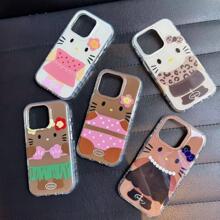 小红书爆款黑皮kitty猫适用iphone16promax苹果15手机壳14可爱13P