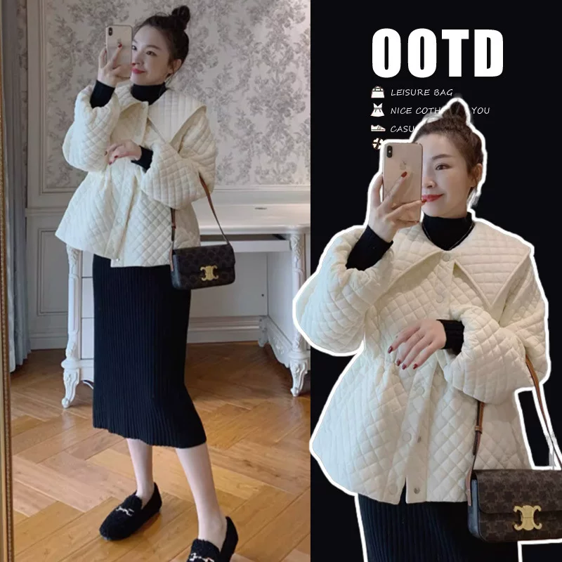 Термобелье, модная легкая и тонкая пуховая куртка с пухом, стиль Chanel, плюс размер