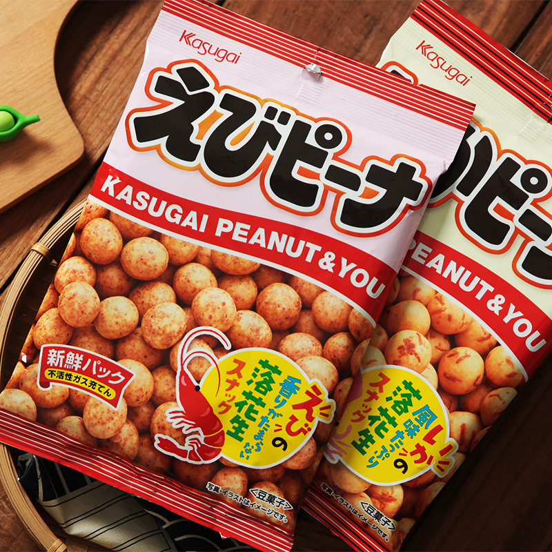 日本进口春日井花生鱿鱼味脆皮虾味鱼皮花生仁休闲零食食品批发
