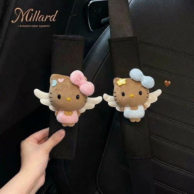 anti-strangling car protective cover, Seat belt shoulder pad - angel-wings-pink-bean-eyes-kt-blue-bean-eyes-kt-standard