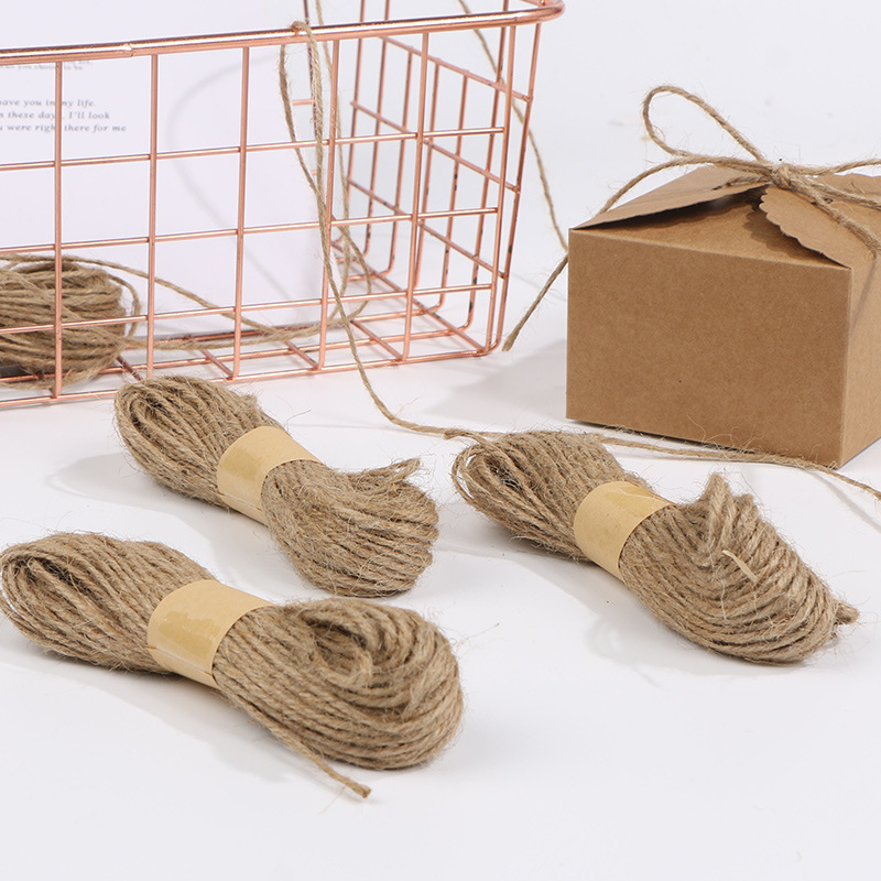 2mm cuerda de yute para hornear caja de embalaje cuerda de flejado usando cuerda de etiqueta hecha a mano pared de la foto de bricolaje línea de cuerda trenzada Vintage