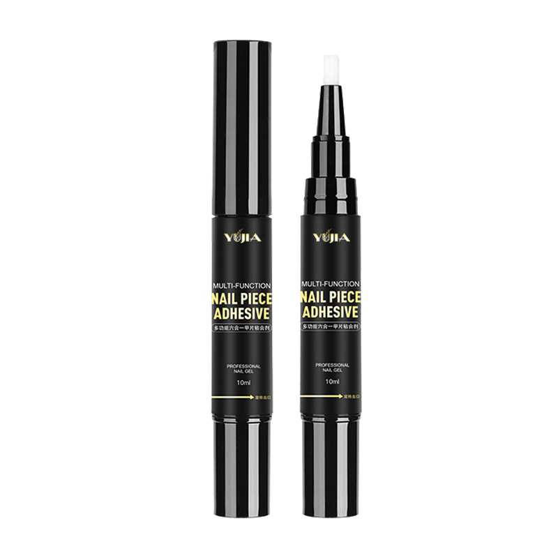 Adhesivo de uñas tipo bolígrafo especial transfronterizo 6 en 1 pegamento de parche de uñas para uñas, pegamento de diamante adhesivo reforzado, no blanquecino