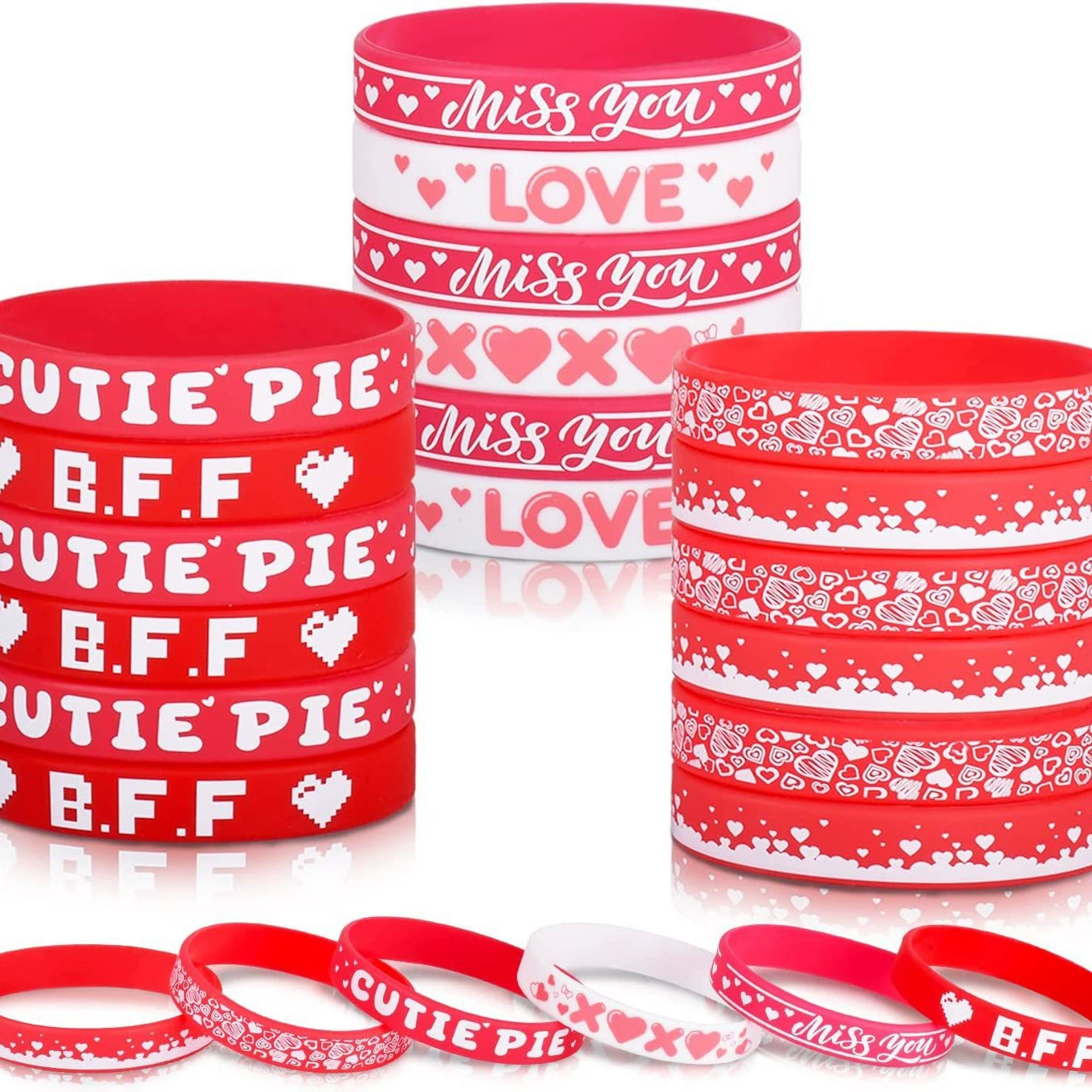 Silicone bracelet for St. Valentine's Day for beloved