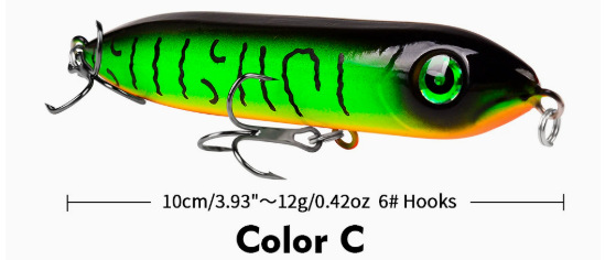 Nuevo cebo de pesca de simulación, cebo de pesca de tiro lejano de doble gancho, cebo de lápiz de tres ganchos, cebo de carretera, cebo falso de pesca con mosca de plástico