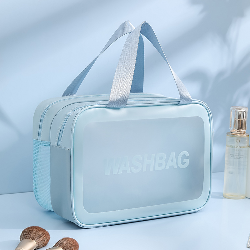 Bolsa cosmética de separación seca y húmeda, bolsa de lavado impermeable de gran capacidad, bolsa cosmética mate portátil de viaje, bolsa de almacenamiento al por mayor