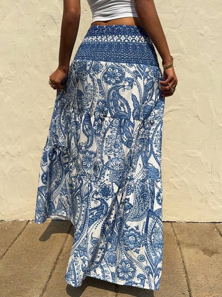 European And American Cross-border Foreign Trade Women's Clothing, New Holiday Casual Bohemian Style Printed Long_ecoleips.com