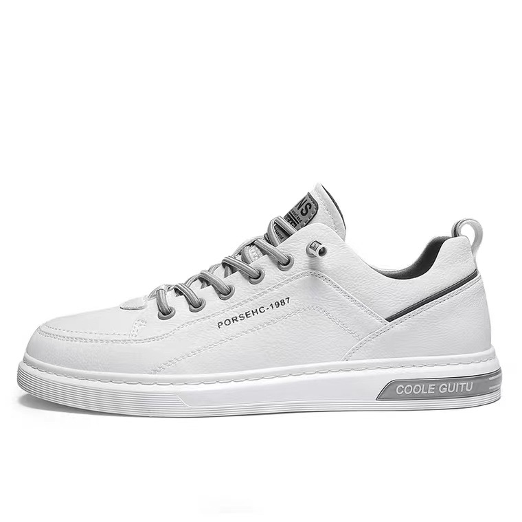 Zapatos de hombre de un pie 2024 nuevos zapatos de tablero transpirable de tendencia de primavera zapatos de cuero casuales para hombre zapatos de marea blancos pequeños de todo fósforo image 6