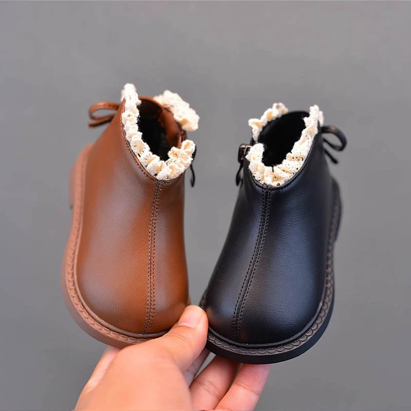 儿童马丁靴宝宝皮鞋2025秋季新款短靴婴儿软底学步鞋女小童公主鞋