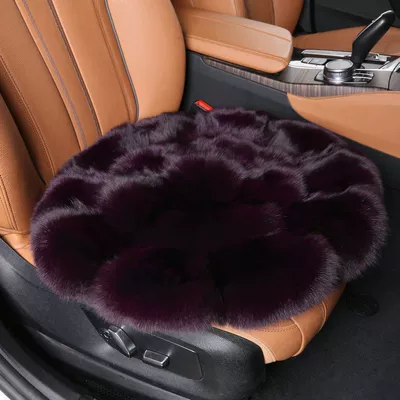 New car fox fur: Seat cushion, seat cover - purple-round-cushion