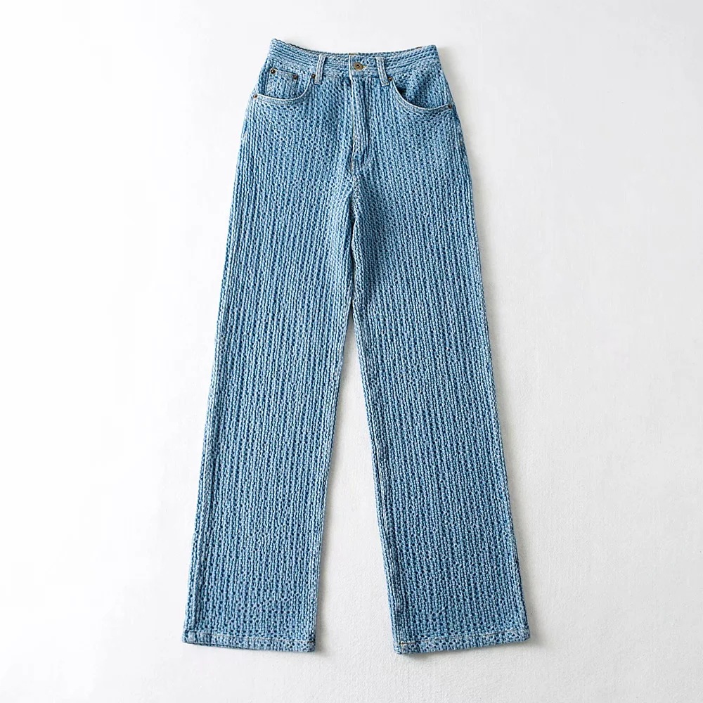 woven loose high waist jeans NSHS63330