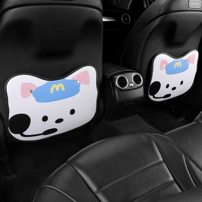 Blue Hat Puppy Cartoon Car: Chair back anti-kick pad