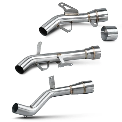 Motorcycle exhaust pipe — Stainless Steel Mid-Section, Non-Destructive Installation