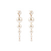 Brand accessory, earrings from pearl with tassels, suitable for import, french style, internet celebrity