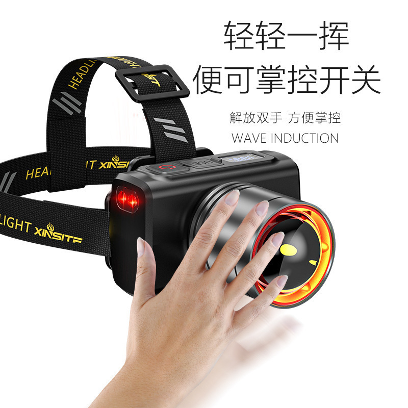 LED センサーヘッドランプ、屋外の強い光、長いバッテリー寿命、リチウム電池、屋外釣り用の特別なランプ、ヘッドマウントマイナーズランプ、懐中電灯|undefined