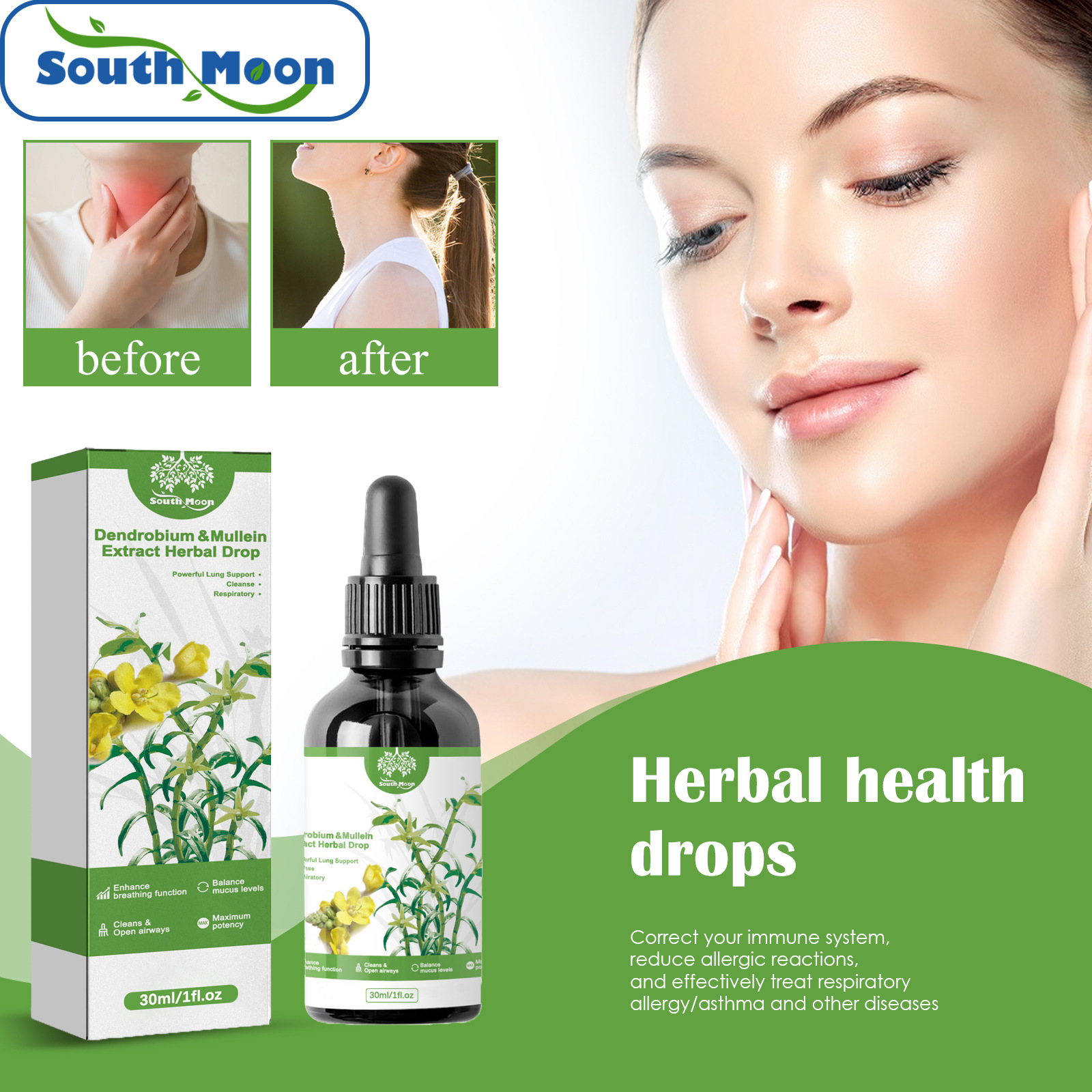 South Moon Herbal Body Care Drops Gentle Care Body Relieving Discomfort Herbal Ingredient Drops