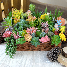 仿真绿植假多肉塑料植物迷你小花客厅盆栽插花diy配件假花花摆件