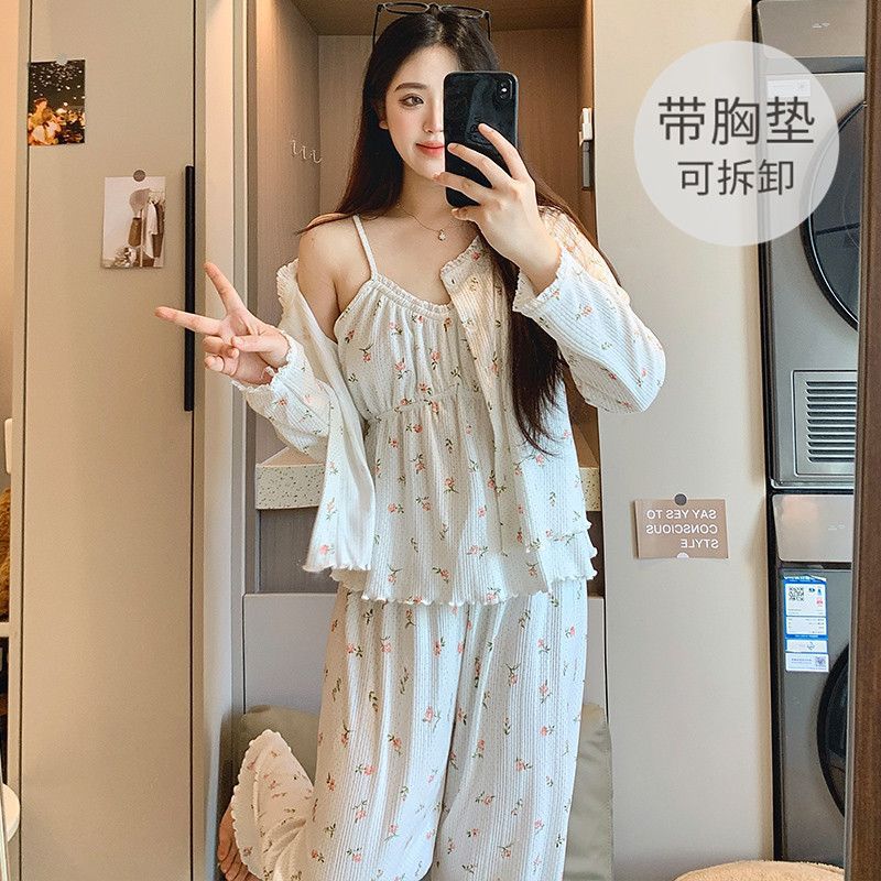 831 그린 도트 핑크 플라워