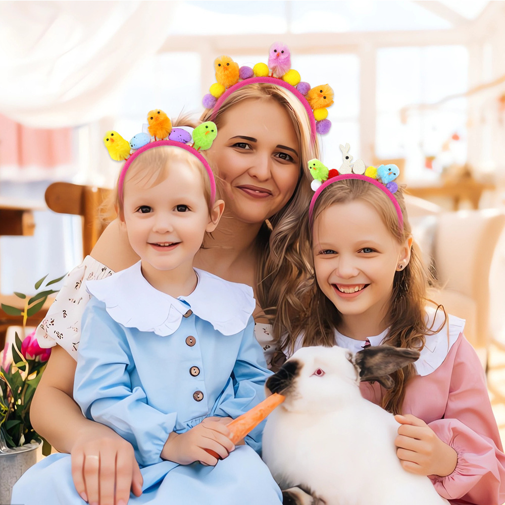68g Weight headband Event & Party Supplies Easter Cute Rabbit Chick Hairball Party Festival Headband Party Supplies Party Accessories 1 Piece