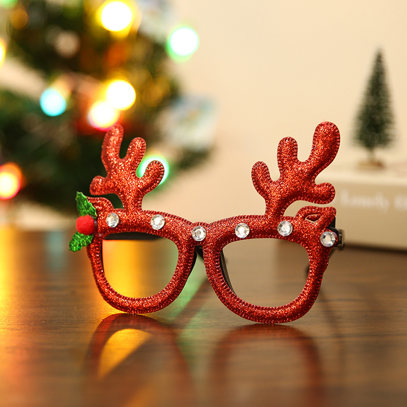 Red dot diamond antler glasses