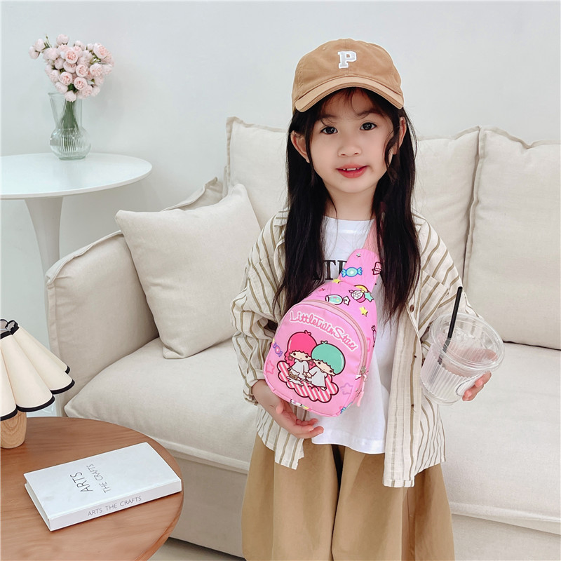 2023 estilo coreano moda infantil dibujos animados pecho bolsa ocio crossbody bolso púrpura conejo subred roja pequeña bolsa