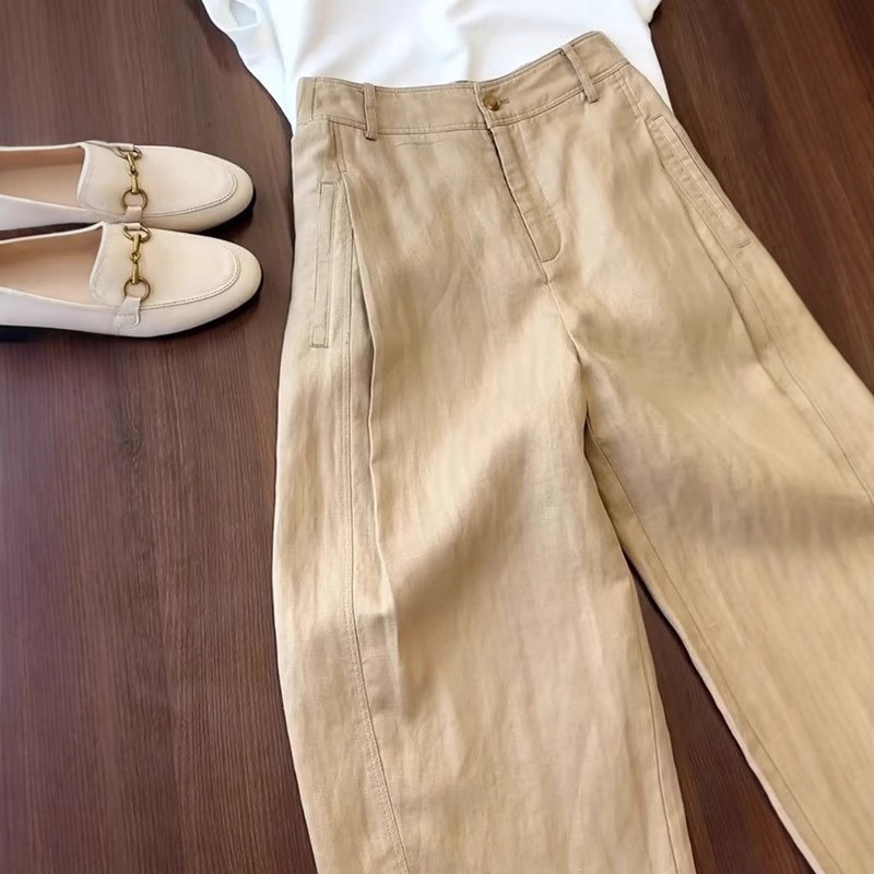 Japanese Style Simple High Waist All-match Wide Leg Casual Pants Women's Summer Thin Lazy Commuting Loose Comfortable Straight Pants