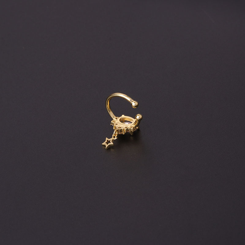 Bow feather fashion zircon ear bone clip earrings one-piece wholesale jewelry